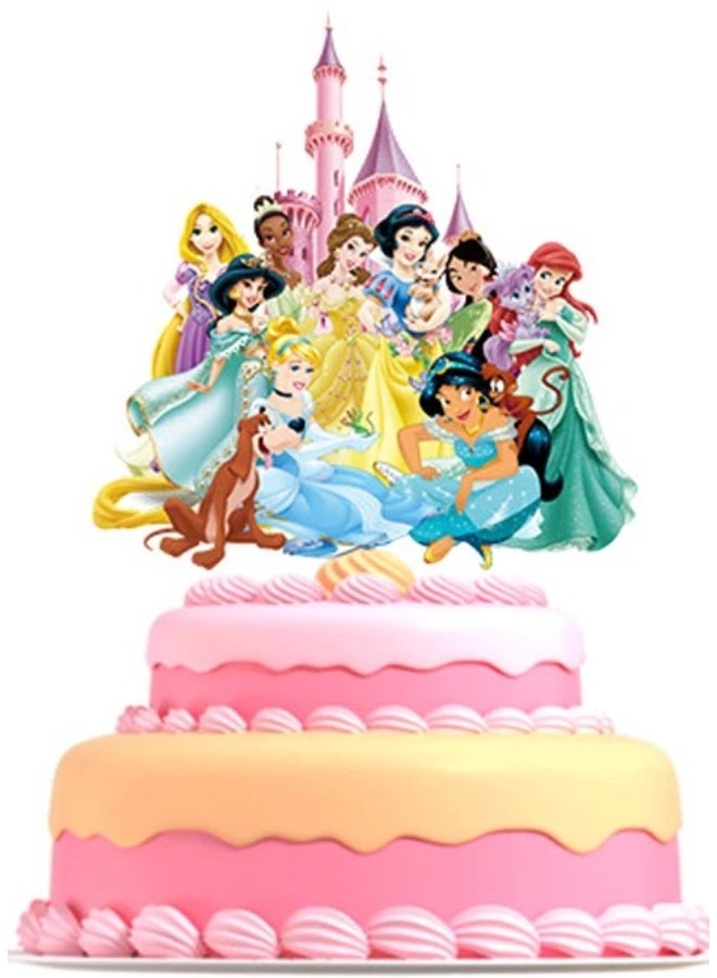 Generic (Unbranded) Princess birthday supplies &  Princess  party supplies Princess  birthday decoration, Princess party theme Princess Birthday, backdrop cake topper and cup cake topper - Image 3